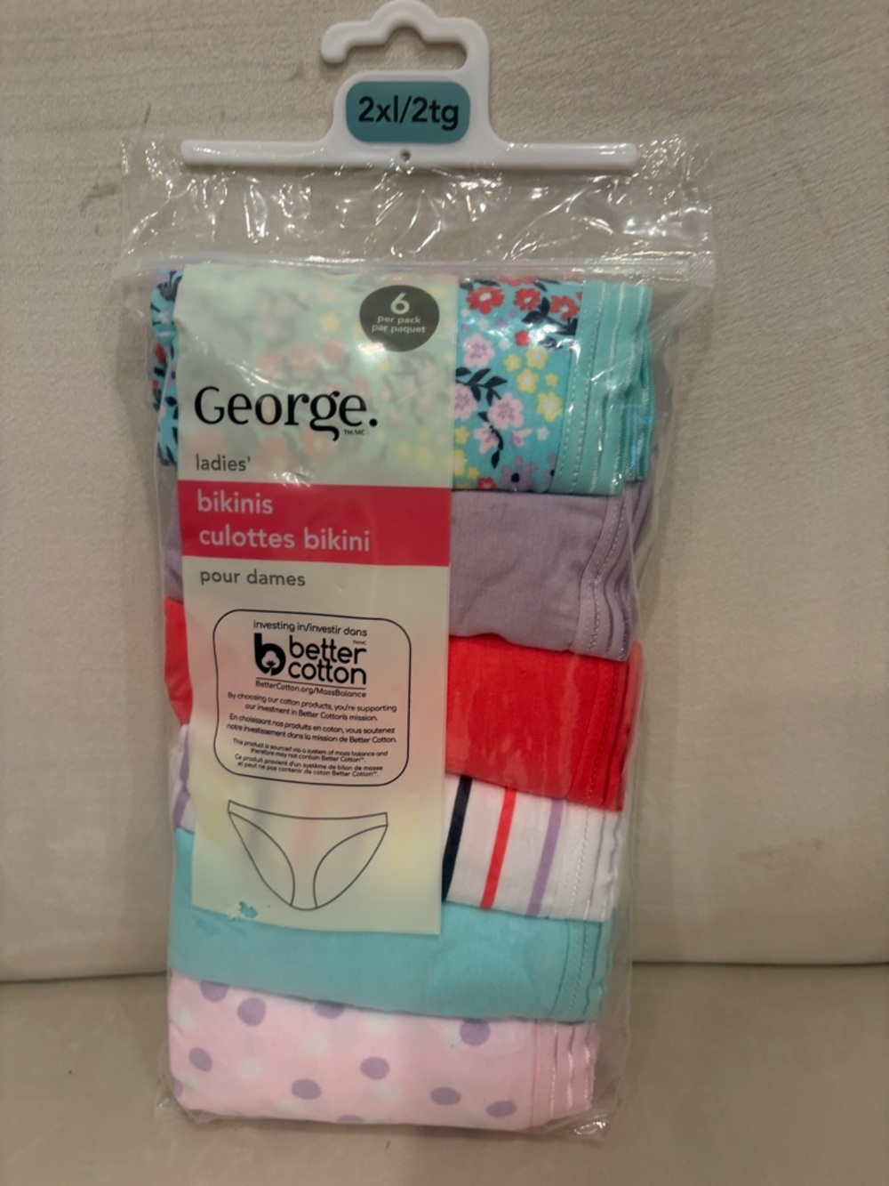 Women's Cotton Bikini Briefs Pack - Plus Size - NWT